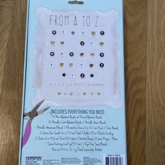 Simple Trendy Modern Touch D.I.Y Alphabet Jewelry Set- New in Box - Picture 5 of 5